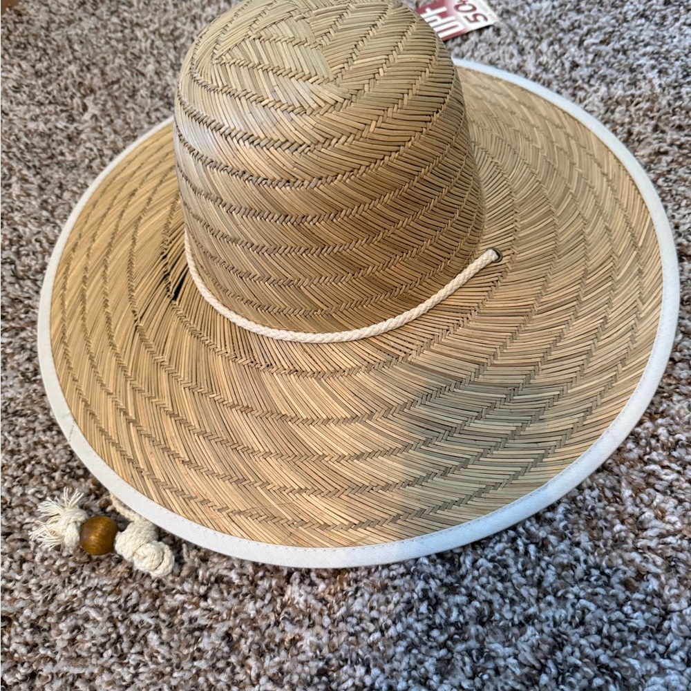 Infinity Headware Stylish Straw Sun Hat with White Trim